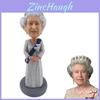 Figurine à Secouer la Tête de Haute Qualité pour le Jubilé de Platine de la Reine Résine Peinte à la Main Ornement de Bureau Cadeau Unique