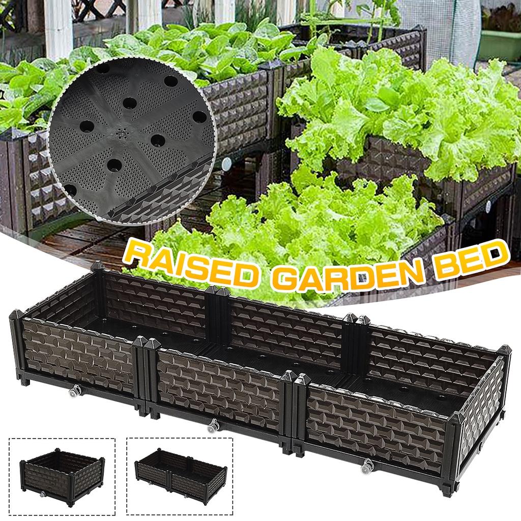 Raised Planter Grow Box Rectangular Flowerpot Elevated Garden Bed Garden Pots & Planters Vegetables Flowers Plants Grow Elevated