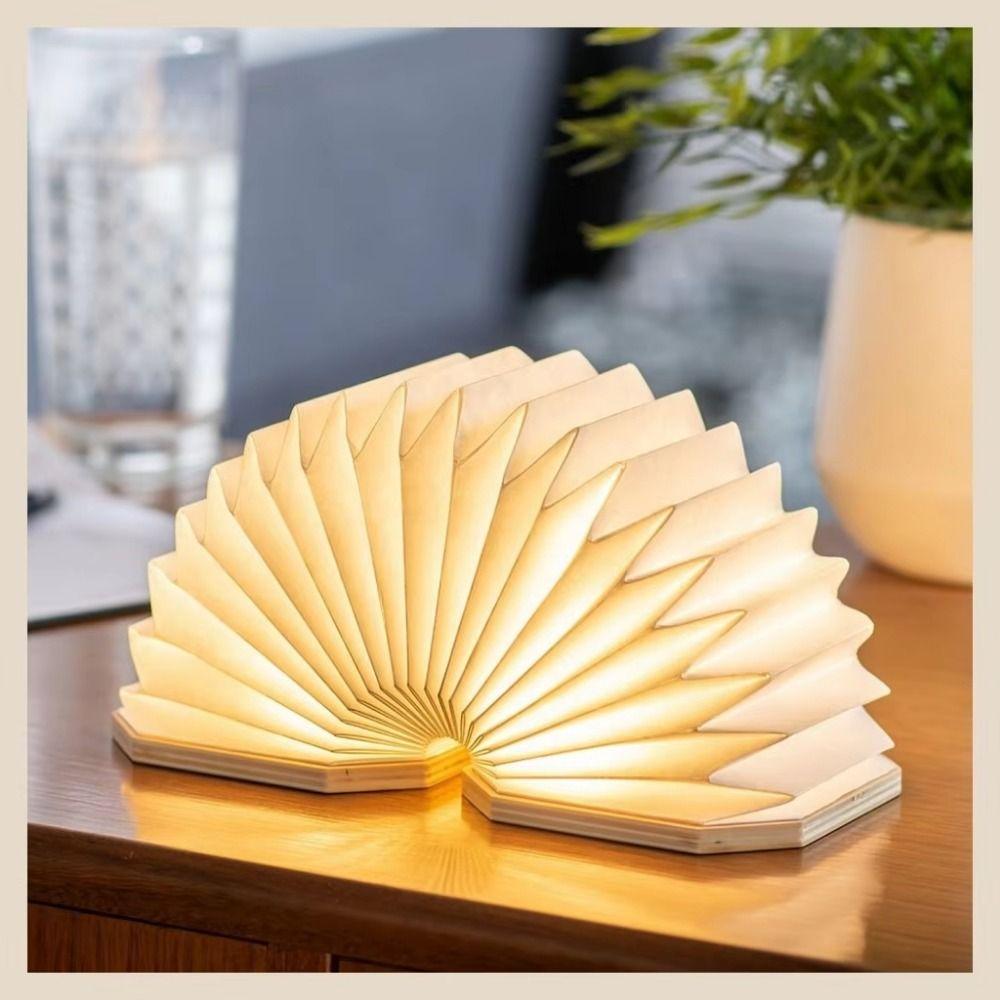 with Detachable Hand Strip Wooden Flip Night Light 2 Colors Lights Led Table Lamp  Birthday Gift