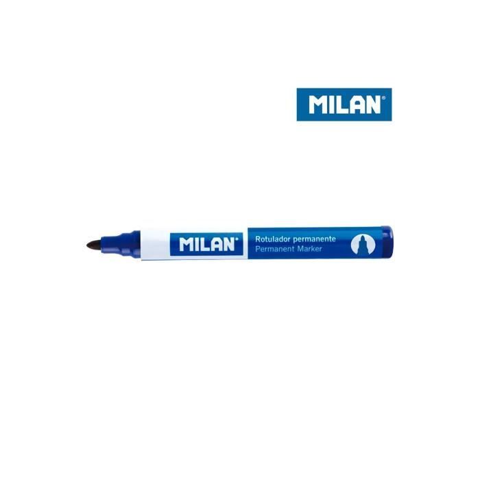 Feutres permanents - Milan - Pack de 12 - Bleu marine - Pointe ronde - Encre à base d'alcool