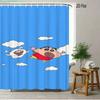Crayon Shin-Chan & Friends Adventure 2D Print Waterproof Shower Curtain, Anime Bathroom Decor With Hooks