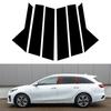 6ks Kryt sloupku B C dveří okna auta Lesklé černé PC samolepky Příslušenství Vhodné pro KIA CEED WAGON 2019-2024