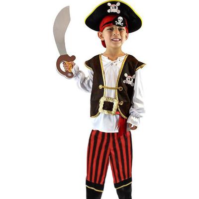 Jungen Karibik-Piratenkostüm Piratenanzug Kinder Halloween Party Bühnenkleidung