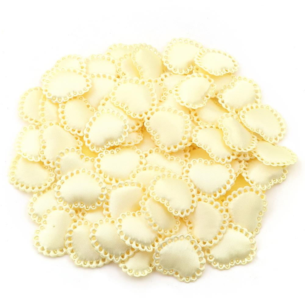 50Pcs/Lot Colorful Fabric Love Heart Petals Sponge Petal Patches For DIY Wedding Party Hairclip Clothing Decoration Supplies