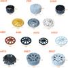 Non-Toxic Tire Wheel Cross Hole Car Truck Wheels Hub Hard Plastic Technical Bricks Moc Motorcycle Tyre & Rim Construction Building Blocks