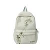 Schoolbag National Style School Bag Female College Student Simple Solid Color Bamboo Computer Backpack Lightweight Large Capacity Junior High School