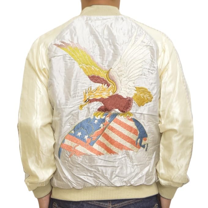 

Куртка Tailor Toyo Souvenir з ацетату Sukajan EAGLE JAPAN MAP Taylor Toyo TT15390-190 × (М) срібний