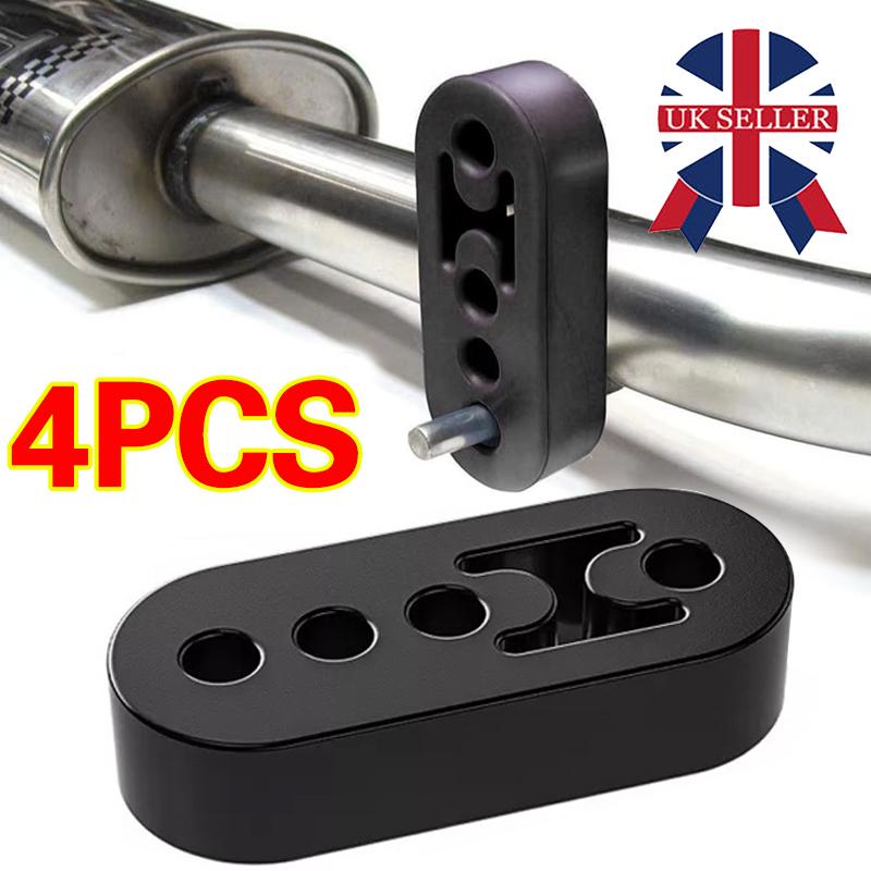 4pcs Universal Black Rubber Exhaust Hanger Mount Brackets Long Heavy Duty Hanger