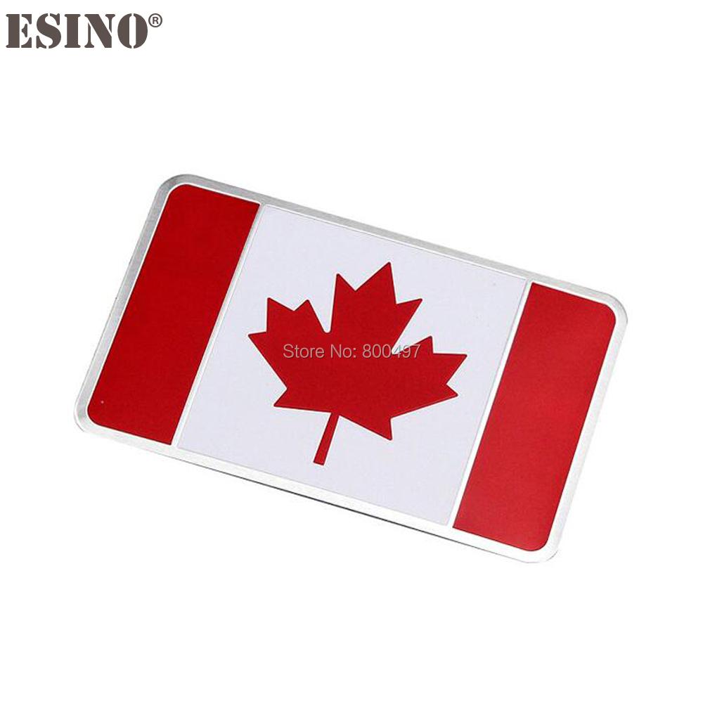 Nouveau Drapeau National du Canada 3D Métal Chrome Alliage d'Aluminium Emblème 3D Badge Autocollant Décalcomanie Accessoire Auto