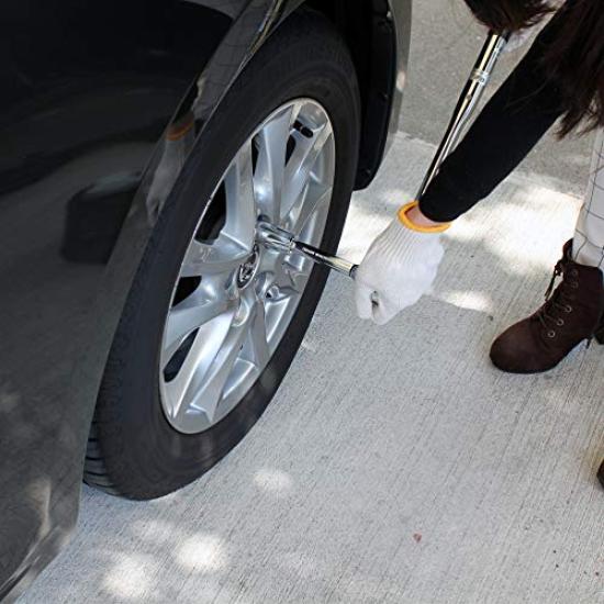 Meltec Torque Wrench setting for Car Tire Aluminum Wheel Thin Long Sockets 19 Blow Case Extension Bar Included F-92 (with scale) Changes, Compatible,