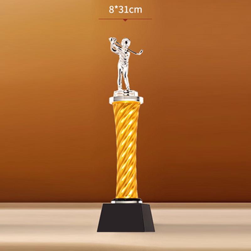 Customized High-End Golf Crystal Trophy, Souvenir, Home Decoration, Creative Wood, Resin Commemorative Rod, One Hole Awards, 1Pc