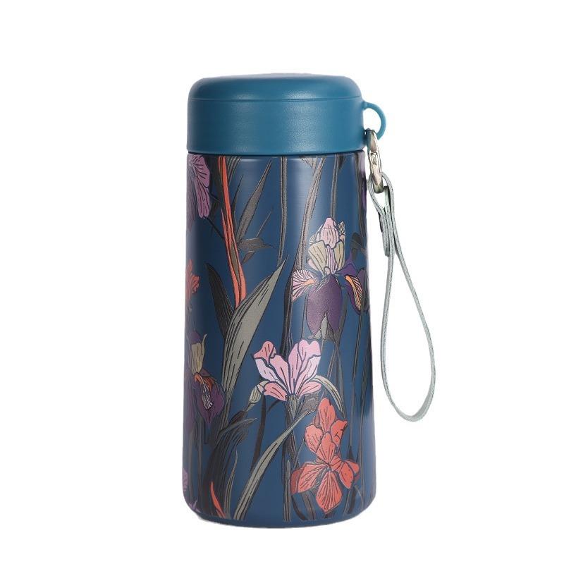 240ML Female Office Worker Pocket Cup Rope Car Accompanying Cup Mini Portable Stainless Steel Thermal Insulation Water Cup Gift