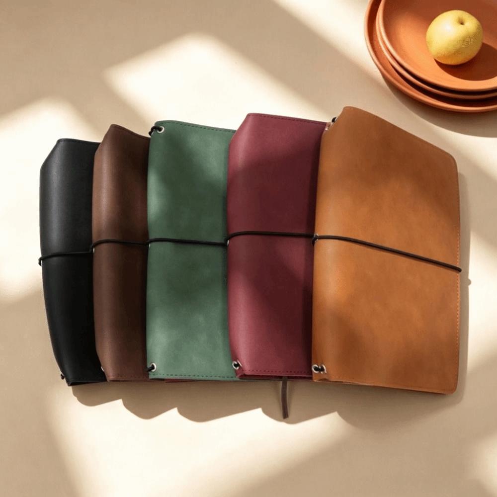 Leather Refillable Notebook Organizer A5 Multifunctional Loose Leaf Notebook Compact Portable Document Organizer