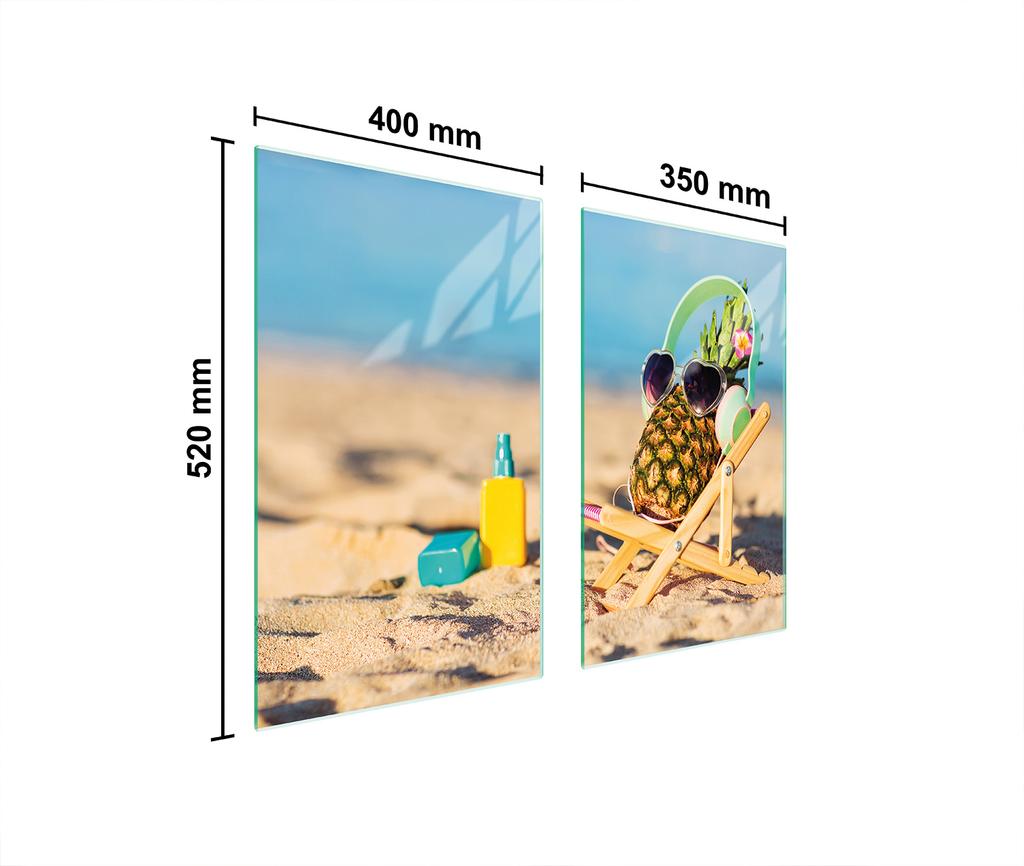 SZKLANA PŁYTA OCHRONNA NA KUCHENKĘ 75x52 ANANAS