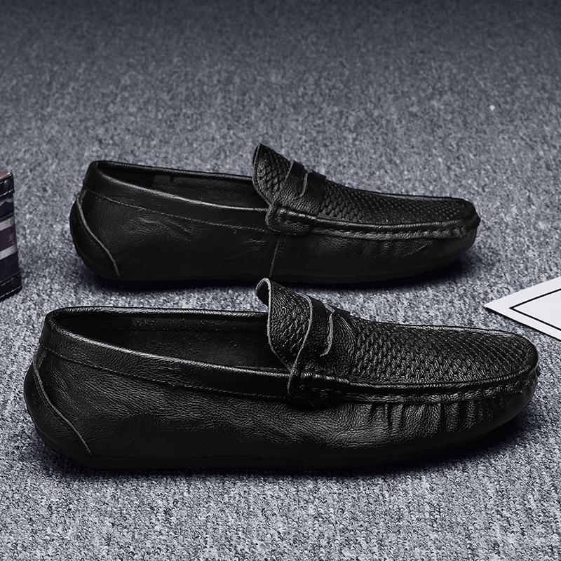 Rutschfeste Schuhe Herren Echte Lederschuhe Elegante Freizeitschuhe Slipper Ballerinas Mode Weichsohlige Sneaker Herren Businessschuhe