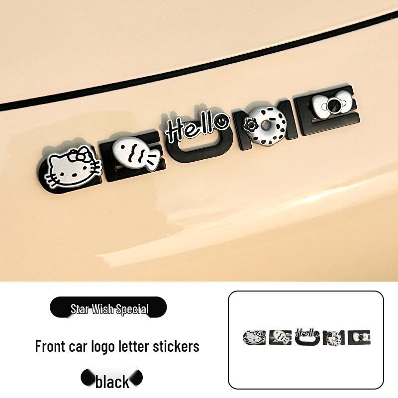 2026 Geely Xingyuan EX2 Cute Cartoon Car Logo Stickers for Front & Rear Interior Modification