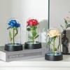 Artificial Rose Flowers Eternal Flower In Glass Cover Rose Light Wedding Birthday Gift Valentine'S Day Luminescence Ornaments