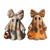 Figura de Fantasma Patchwork Iluminada de Halloween yangyizhi, Lazo Luminoso con Linterna de Calabaza, Lámpara de Fantasmas Decoración para Fiesta Festiva