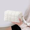 Cotton Makeup Bag Zipper Closure Large Capacity Cosmetic Pouch Cotton Check Lining Small Items Makeup Case