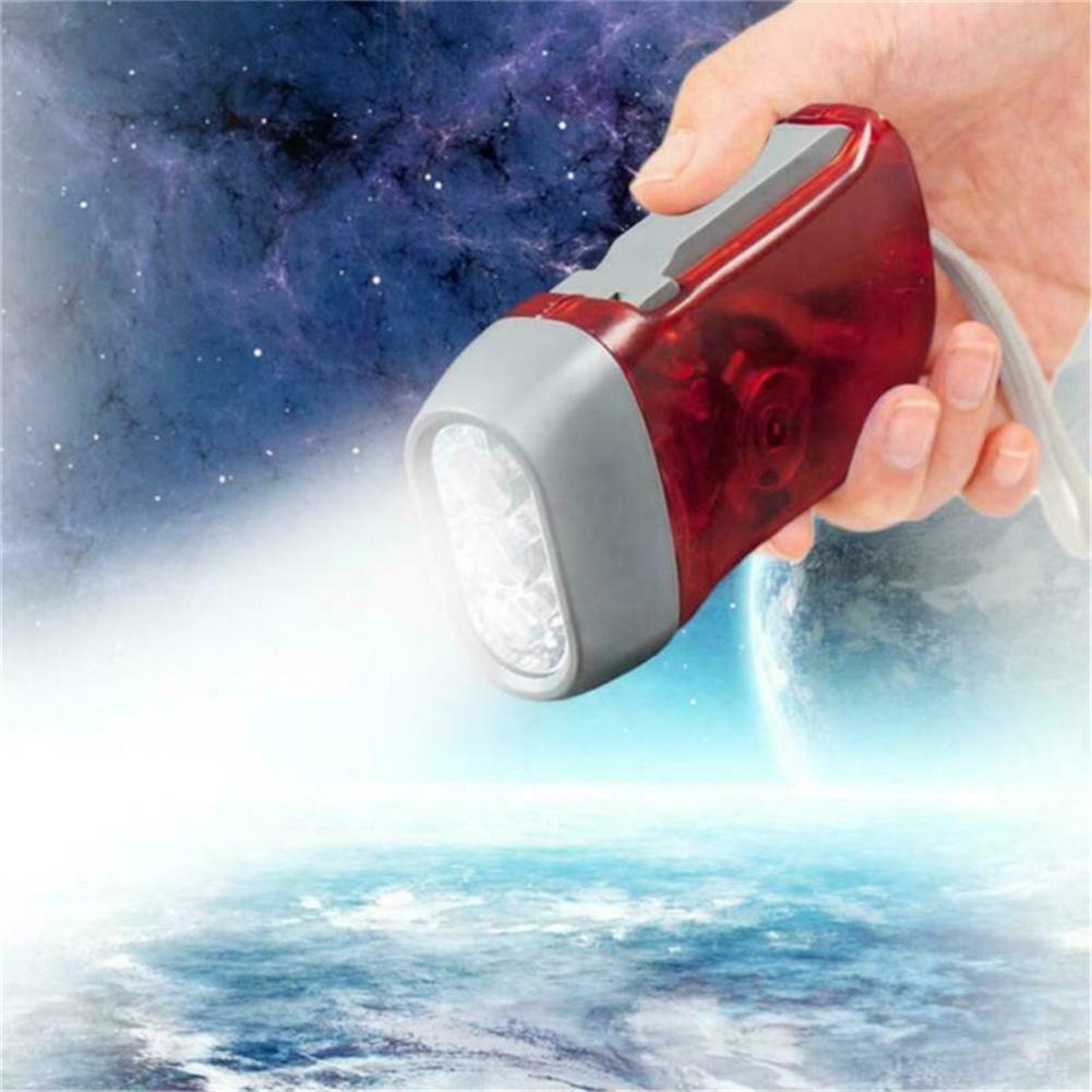 3 Led Hand Pressure Flashlight Super Bright Stable Crank Power Generator Clockwork Flashlight
