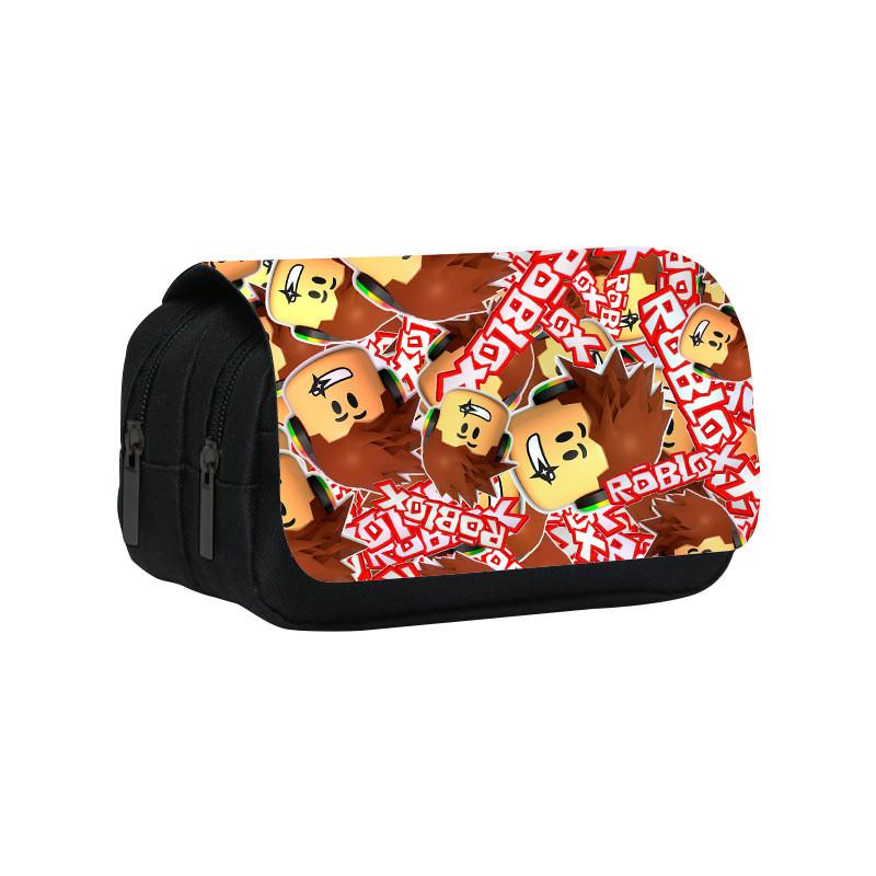Roblox Cartoon Pen Pouch With Double Layer Design And Nylon Material For Kids