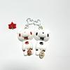 Gothic Gloomy Bear Keychain Bloody Violence Bear Pendant Chinese Lucky Charm Key Ring Women Bag Car Accessories Horror Gift
