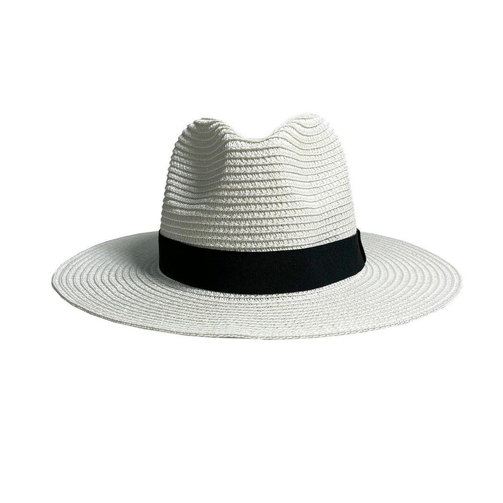 Panama straw hat sunscreen straw hat sunshade top hat seaside straw wide brim sun hat tourist beach hat