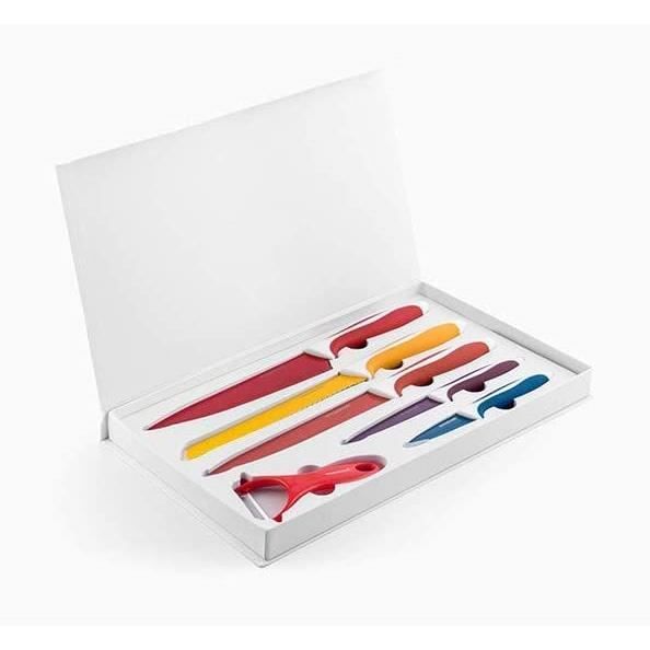 

KITCHEN KNIFE InnovaGoods Set Including Knives and Peeler Stainless Steel Multicoloured 38 x 24 x 3 cm91
