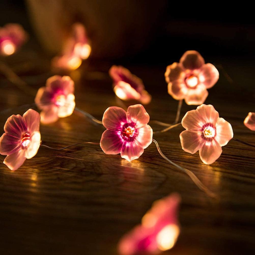 Cherry Blossoms Lighting Strings Waterproof LED Flower String Lights Decor Light for Wedding Party V