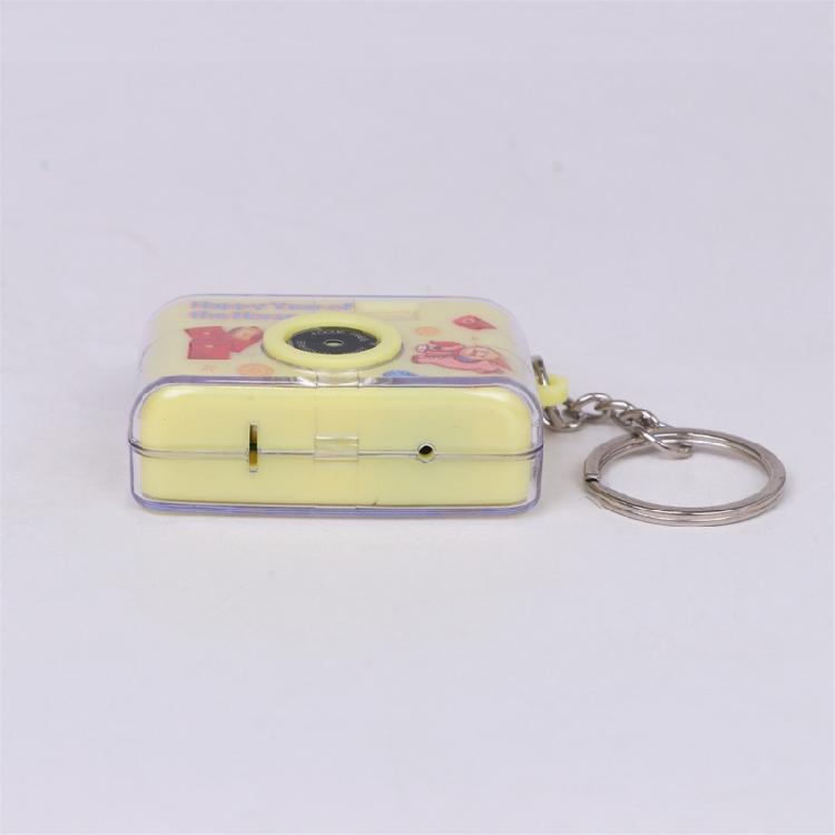 Multifunctional Horse Year Keychain With LED Light Sound Effects Camera Key Holder For Keys Accessories