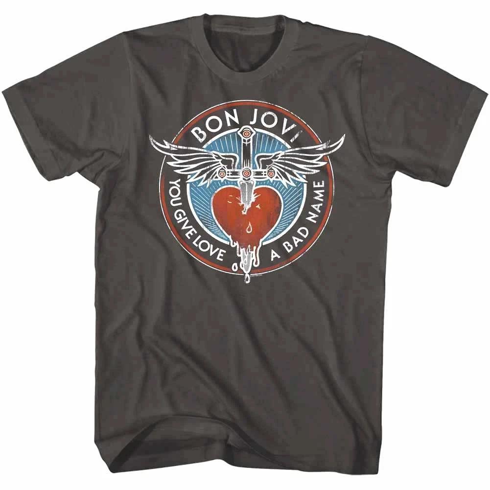 

Bon Jovi You Give Love a Bad Name Album Men s T Shirt Rock Band Tour Music Merch XL