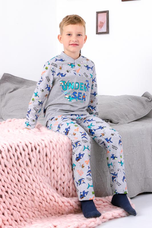 Boys’ Classic Pajama Set – Lightweight Cotton Knit & Button Detail, Any Season, 6077-002-33-4 HC