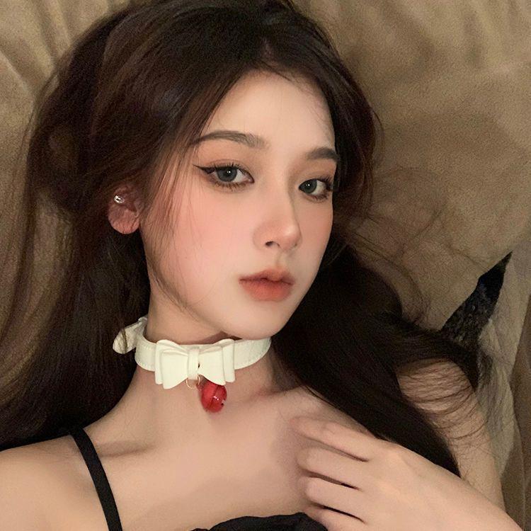 Y2K Black & White Dog Bone Choker Necklace - Cute, Cool, Sweet Girl Style Accessory