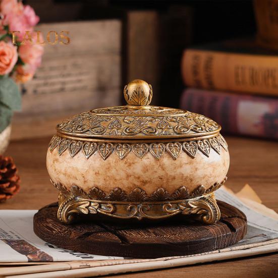 Cutie de bijuterii vintage cu capac Inele rezistente la praf de capacitate mare Colier Organizator decorativ elegant Cutie ovală pentru bijuterii