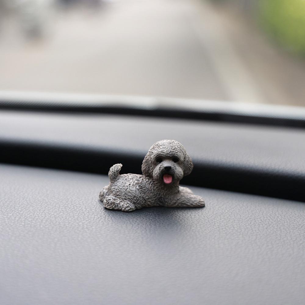 Resin Crafts Mini Animal Ornament Simulation Dog Action Figures Poodle Dog Figures  Birthday Gift