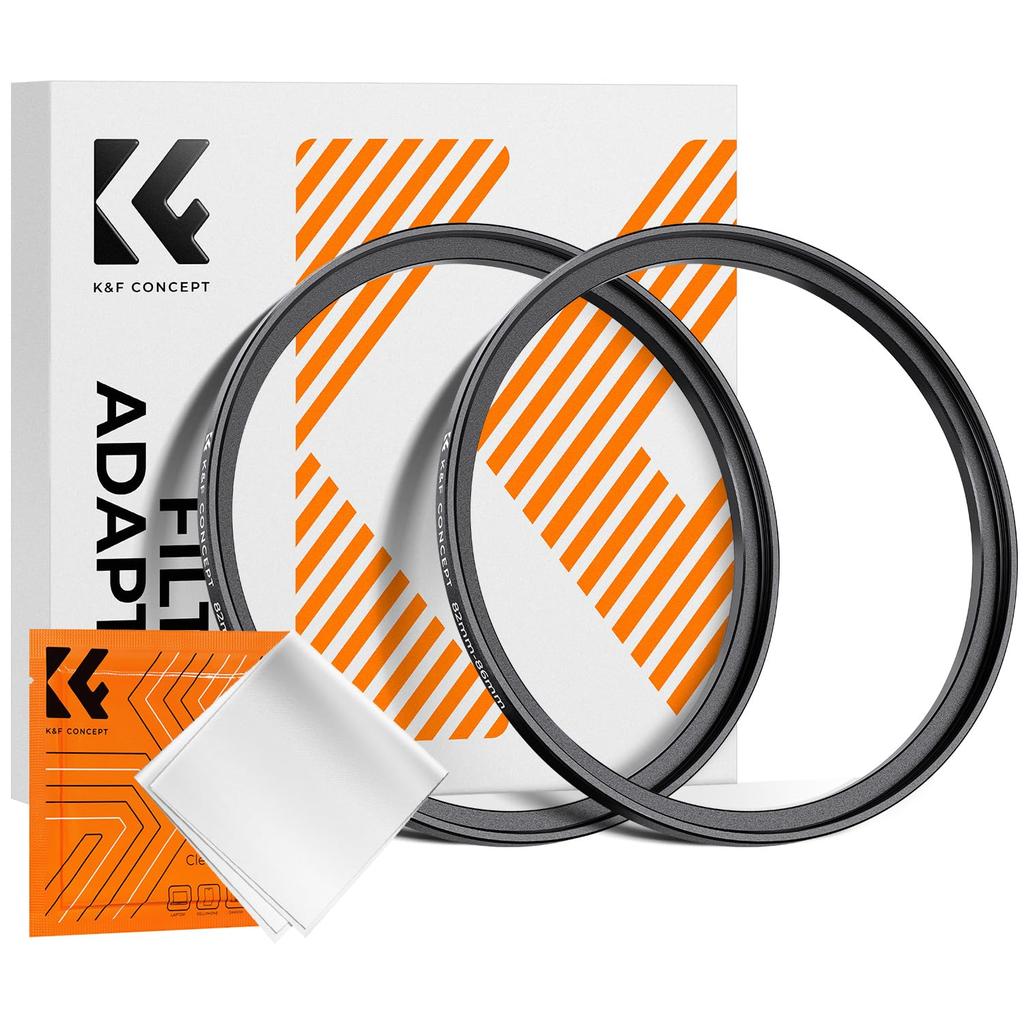 CONCEPT Rings for Aluminum Filter Diameter Conversion Includes 1 Cleaning Cloth K&F Step-Up 49mm-67mm Lenses, 2-Piece Set, Alloy, Adapter,