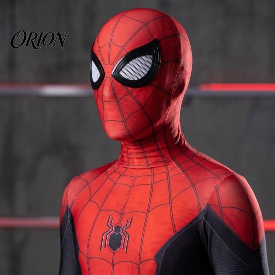 Unisex Superhero Fancy Dress Costume for Kids Adults, Classic Red Blue Zentai Jumpsuit, Halloween Party Suit High Stretch Bodysuit with Mask, Cosplay