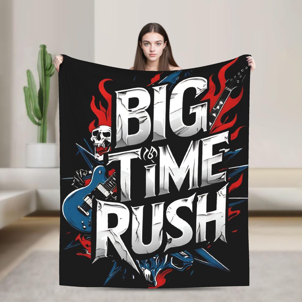 Big Time Rush Band Flannel Blanket Winter Super Soft Throw Blanket for Girls Boys Outdoor Funny Bedspread Sofa Bed Cover