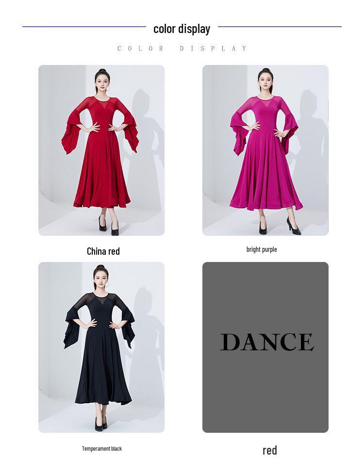 Neues Nationales Standard Walzer Ballkleid - Moderner Großer Schwingrock für Wettbewerbe