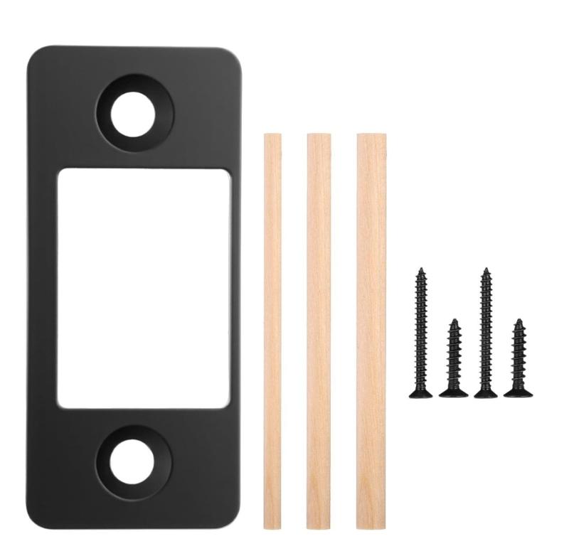 Metal Door Strikes Plate Corrector Large Hole Round Corner Strikes Backplate Prevents Sticking and Misalignment