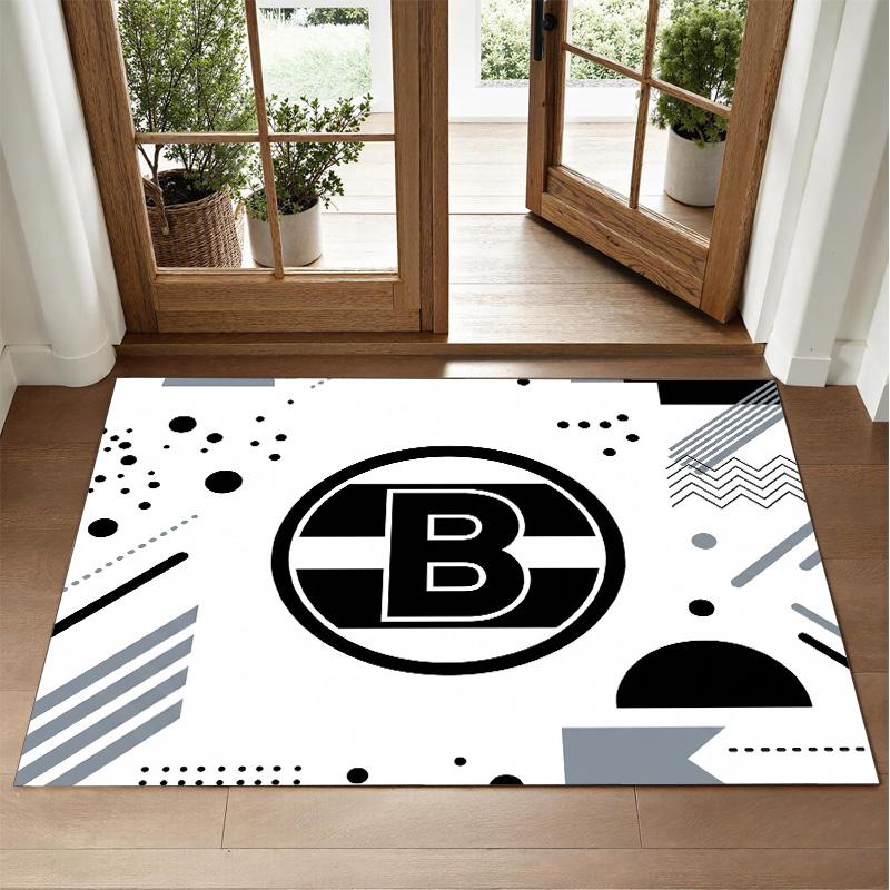 Borussia Mönchengladbach Design Crystal Velvet Rug Soft Decorative Mat for Bedroom Entrance