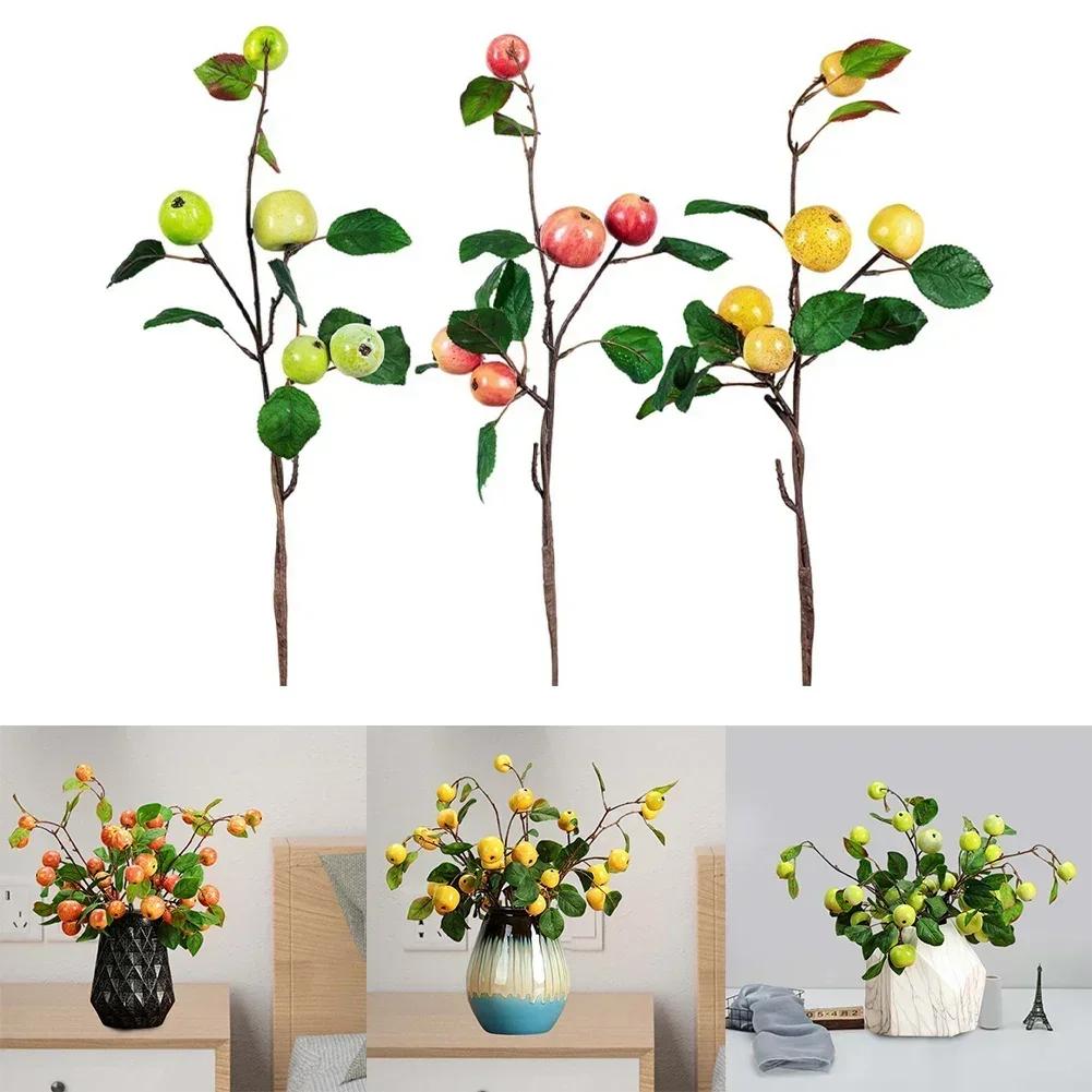 Artificial Sand Fruit Tree Branches 3pieces for Birthday Holiday and Seasonal Decoration with Realistic Faux Fruits
