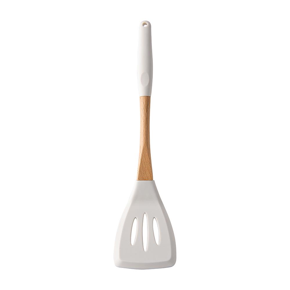 11-Piece Silicone Kitchen Utensil Set with Solid Wood Handles