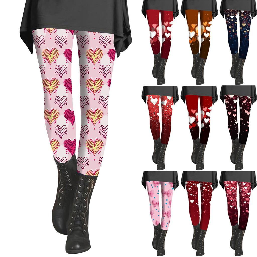 Women's Print Pants Elastic Soft Cotton Leggings Casual Home Pajamas