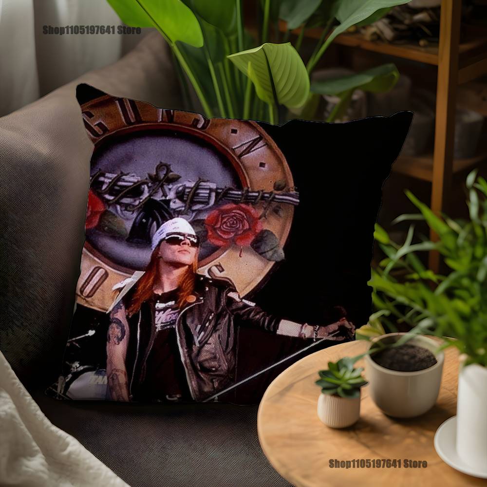 Band G-Guns N Roses Pillow Case For Sofa Decor Car Office Room Printing Cushion Cover Decorations and Protector