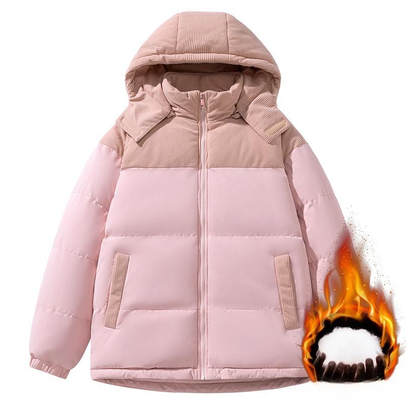 

Corduroy Cotton Jacket Men s Winter Trend Loose Color Blocking Unloading Cap Cotton Jacket Jacket Men Fashion Casual Jacket S