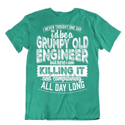 Grumpy Old Engineer T Shirt Builder Joke Tee Comic Shirts