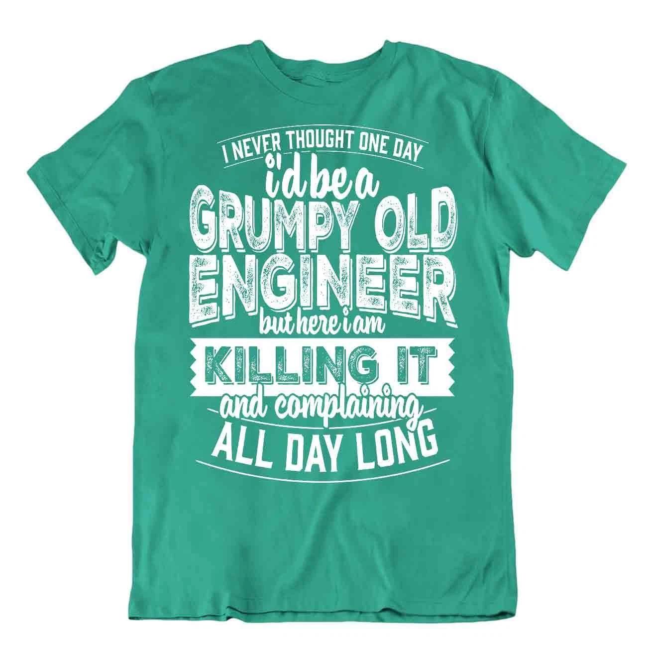 Grumpy Old Engineer T Shirt Builder Joke Tee Comic Shirts XL