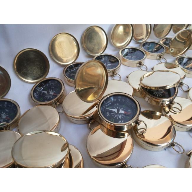 Antique Vintage Brass Nautical Pocket Compass 45mm Lot Of 100 Pcs Marine