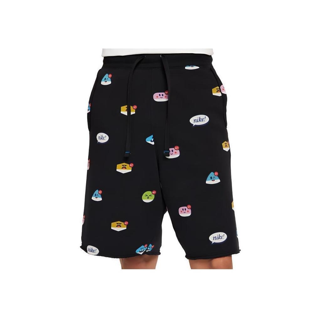 Nike Sportbekleidung AOP Moji Lockerer Schnitt Weich Bequem Lässige Sporthorts Herrenshorts Schwarz DJ5283-010